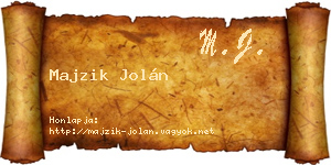 Majzik Jolán névjegykártya